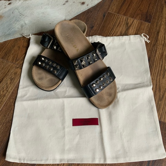 Prada Stud Leather Sandals - Picture 2 of 11